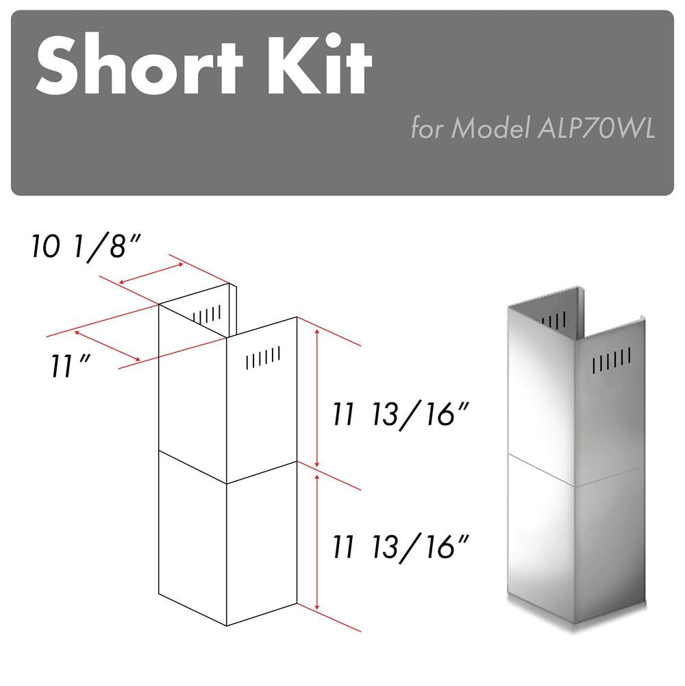 Z-Line - 2-12 in. Alpine Short Chimney Pieces for 7 ft. to 8 ft. Ceilings (SK-ALP70WL)