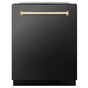 Z-Line - Autograph Edition 24'' 3rd Rack Top Touch Control Tall Tub Dishwasher in Black Stainless Steel with Gold Handle, 45dBa - Black Stainless Steel