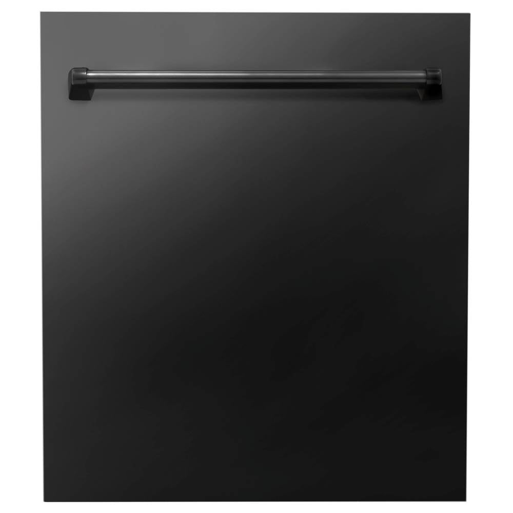 Z-Line - 24'' Top Control Dishwasher with Stainless Steel Tub and Traditional Style Handle - Black Stainless Steel