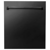 Z-Line - 24'' Top Control Dishwasher with Stainless Steel Tub and Traditional Style Handle - Black Stainless Steel