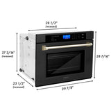 30'' Autograph Edition Single Wall Oven with Self Clean and True Conection in Black Stainless Steel and Champagne Bronze