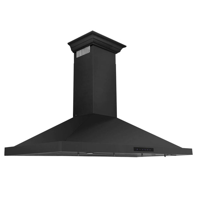 Z-Line - Convertible Vent Wall Mount Range Hood in Black Stainless Steel with Crown Molding (BSKBNCRN)