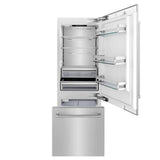 30'' 16.1 cu. ft. Built-In 2-Door Bottom Freezer Refrigerator with Internal Water and Ice Dispenser in Stainless Steel