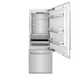 30'' 16.1 cu. ft. Panel Ready Built-In 2-Door Bottom Freezer Refrigerator with Internal Water and Ice Dispenser