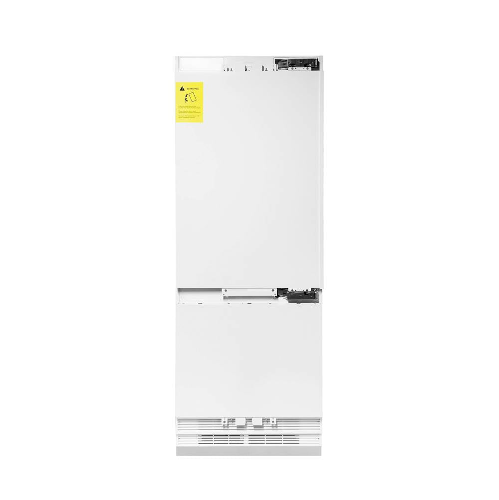 Z-Line - 30'' 16.1 cu. ft. Panel Ready Built-In 2-Door Bottom Freezer Refrigerator with Internal Water and Ice Dispenser - Stainless Steel