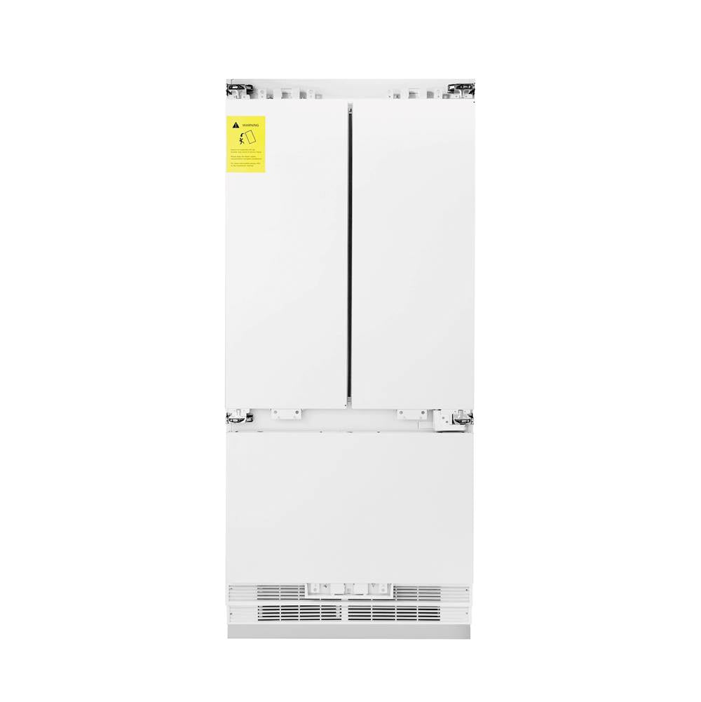 Z-Line - 36'' 19.6 cu. Ft. Panel Ready Built-In 3-Door French Door Refrigerator with Internal Water and Ice Dispenser - Stainless Steel