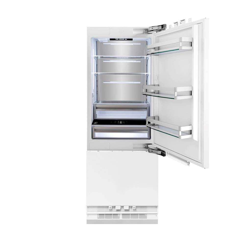 30'' 16.1 cu. ft. Panel Ready Built-In 2-Door Bottom Freezer Refrigerator with Internal Water and Ice Dispenser