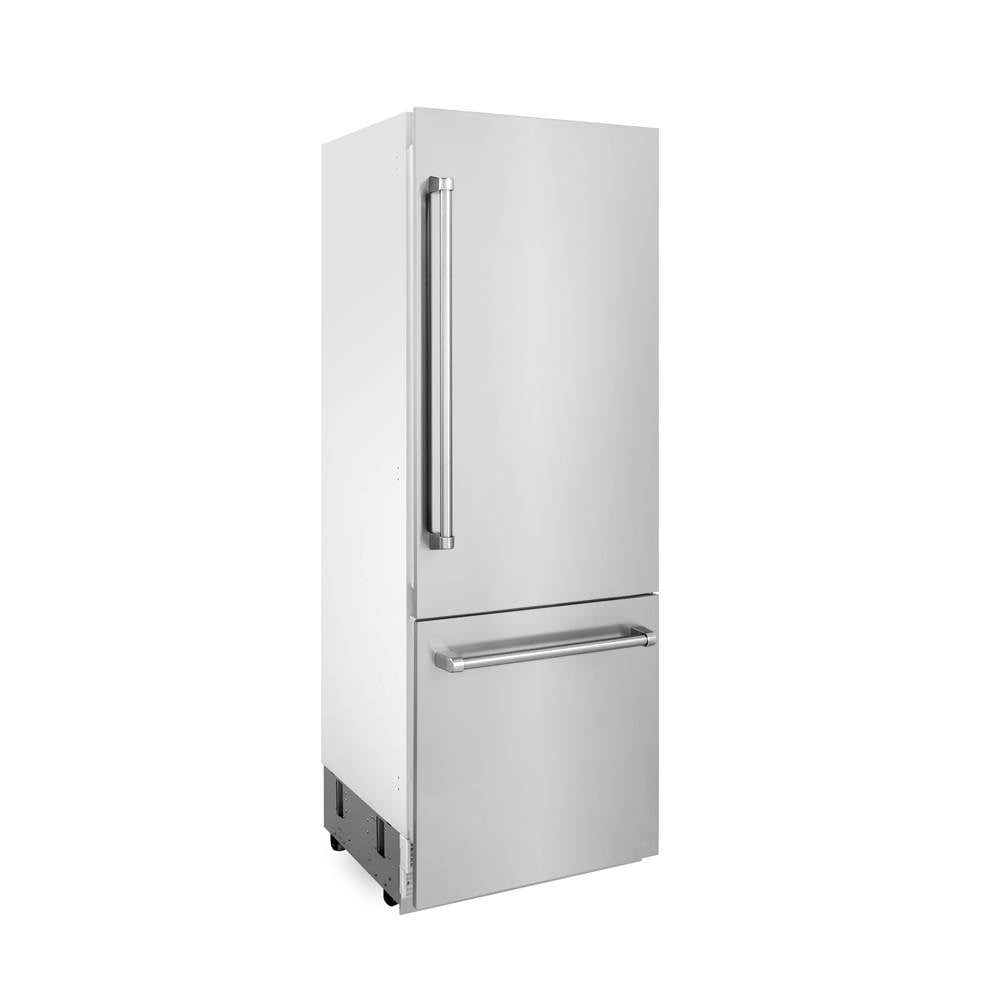 30'' 16.1 cu. ft. Built-In 2-Door Bottom Freezer Refrigerator with Internal Water and Ice Dispenser in Stainless Steel