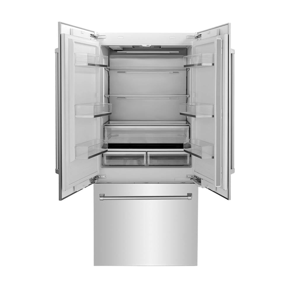 36'' 19.6 cu. Ft. Panel Ready Built-In 3-Door French Door Refrigerator with Internal Water and Ice Dispenser