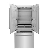 36'' 19.6 cu. Ft. Panel Ready Built-In 3-Door French Door Refrigerator with Internal Water and Ice Dispenser
