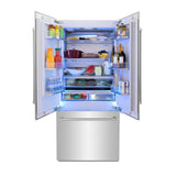 36'' 19.6 cu. Ft. Panel Ready Built-In 3-Door French Door Refrigerator with Internal Water and Ice Dispenser