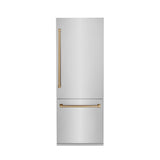 Z-Line - 30 Autograph Edition 16.1 cu. ft. Built-in 2-Door Bottom Freezer Refrigerator with Internal Water and Ice Dispenser in Stainless Steel with Champagne Bronze Accents - Champagne Bronze