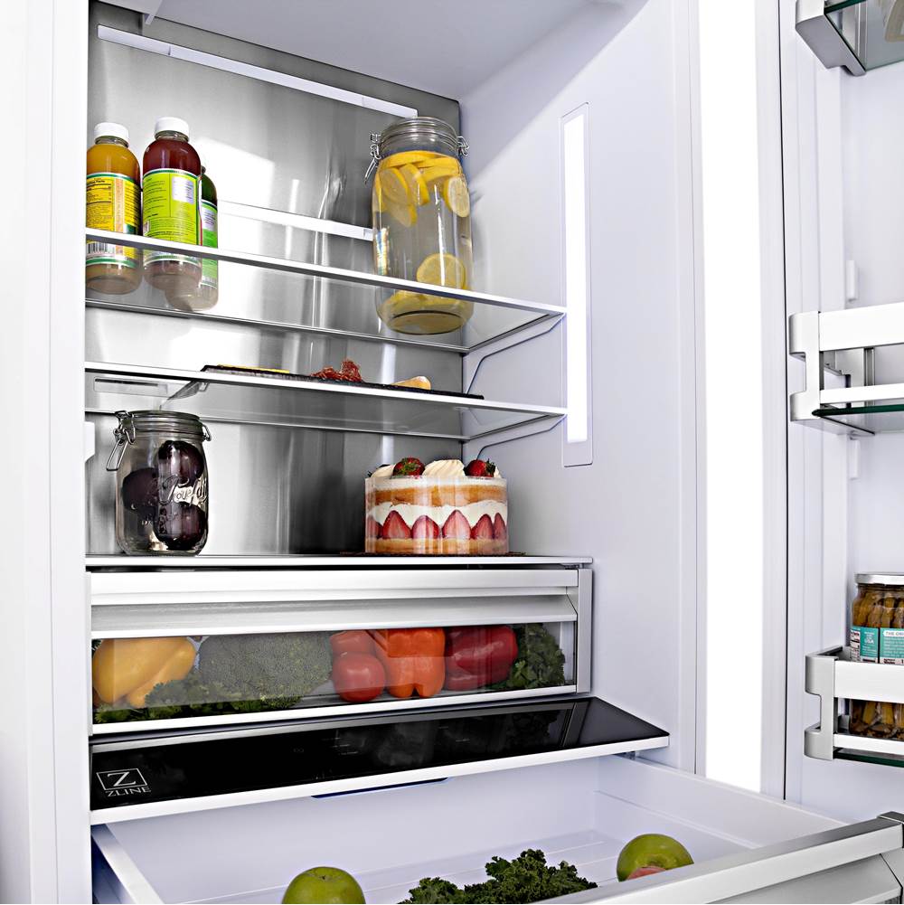 30 Autograph Edition 16.1 cu. ft. Built-in 2-Door Bottom Freezer Refrigerator with Internal Water and Ice Dispenser in Stainless Steel with Champagne Bronze Accents