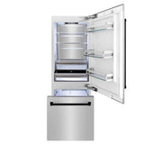 30 Autograph Edition 16.1 cu. ft. Built-in 2-Door Bottom Freezer Refrigerator with Internal Water and Ice Dispenser in Stainless Steel with Champagne Bronze Accents