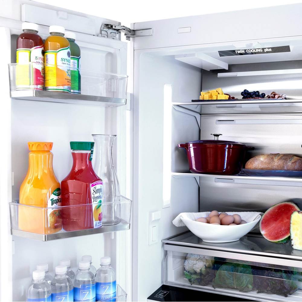 36 Autograph Edition 19.6 cu. ft. Built-in 2-Door Bottom Freezer Refrigerator with Internal Water and Ice Dispenser in Stainless Steel with Champagne Bronze Accents