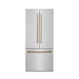Z-Line - 36 Autograph Edition 19.6 cu. ft. Built-in 2-Door Bottom Freezer Refrigerator with Internal Water and Ice Dispenser in Stainless Steel with Champagne Bronze Accents - Champagne Bronze