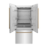 36 Autograph Edition 19.6 cu. ft. Built-in 2-Door Bottom Freezer Refrigerator with Internal Water and Ice Dispenser in Stainless Steel with Champagne Bronze Accents