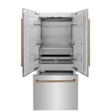 36 Autograph Edition 19.6 cu. ft. Built-in 2-Door Bottom Freezer Refrigerator with Internal Water and Ice Dispenser in Stainless Steel with Champagne Bronze Accents