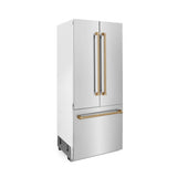 36 Autograph Edition 19.6 cu. ft. Built-in 2-Door Bottom Freezer Refrigerator with Internal Water and Ice Dispenser in Stainless Steel with Champagne Bronze Accents
