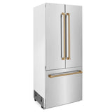 36 Autograph Edition 19.6 cu. ft. Built-in 2-Door Bottom Freezer Refrigerator with Internal Water and Ice Dispenser in Stainless Steel with Champagne Bronze Accents