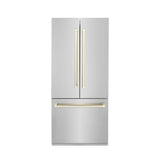 Z-Line - 36 Autograph Edition 19.6 cu. ft. Built-in 2-Door Bottom Freezer Refrigerator with Internal Water and Ice Dispenser in Stainless Steel with Gold Accents - Polished Gold
