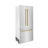 36 Autograph Edition 19.6 cu. ft. Built-in 2-Door Bottom Freezer Refrigerator with Internal Water and Ice Dispenser in Stainless Steel with Champagne Bronze Accents