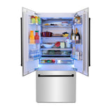 36 Autograph Edition 19.6 cu. ft. Built-in 2-Door Bottom Freezer Refrigerator with Internal Water and Ice Dispenser in Stainless Steel with Champagne Bronze Accents