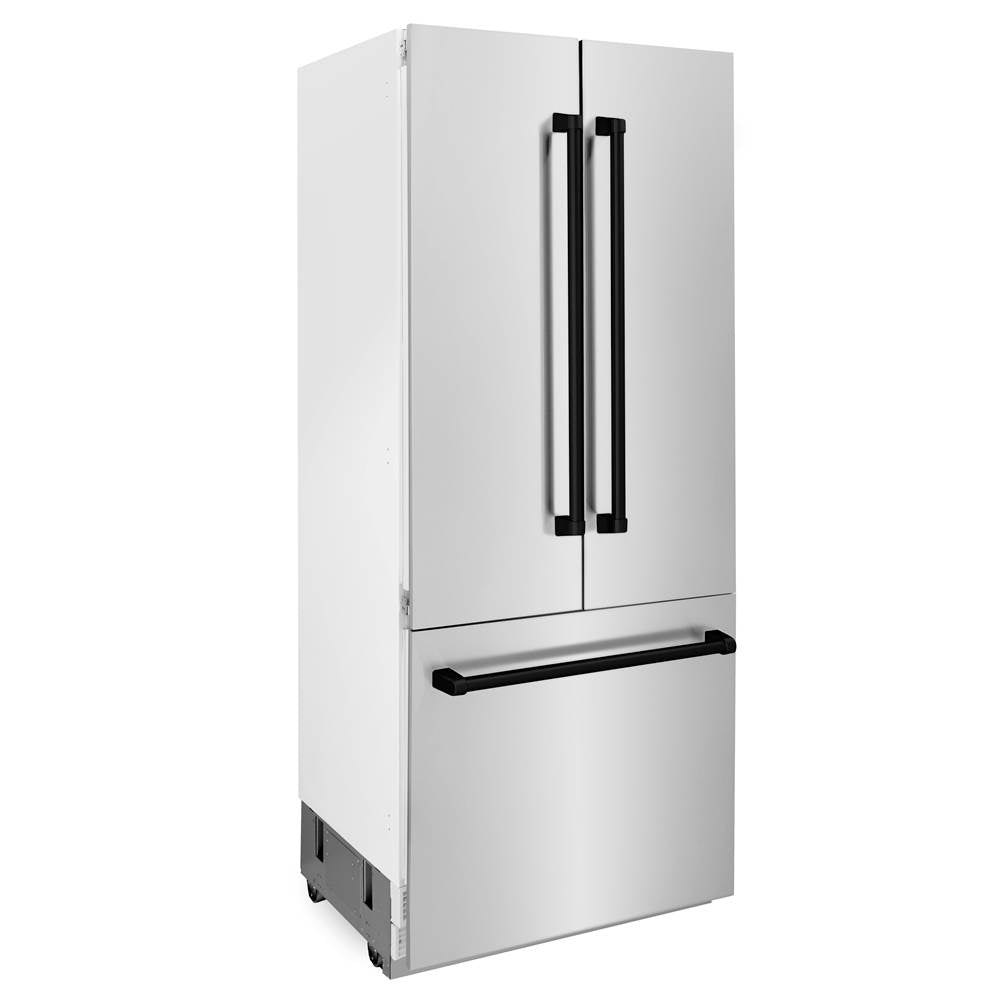 36 Autograph Edition 19.6 cu. ft. Built-in 2-Door Bottom Freezer Refrigerator with Internal Water and Ice Dispenser in Stainless Steel with Champagne Bronze Accents