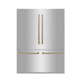 Z-Line - 60'' Autograph Edition 32.2 cu. ft. Built-in 4-Door French Door Refrigerator with Internal Water and Ice Dispenser in Stainless Steel with Champagne Bronze Accents - Champagne Bronze