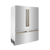 60'' Autograph Edition 32.2 cu. ft. Built-in 4-Door French Door Refrigerator with Internal Water and Ice Dispenser in Stainless Steel with Champagne Bronze Accents