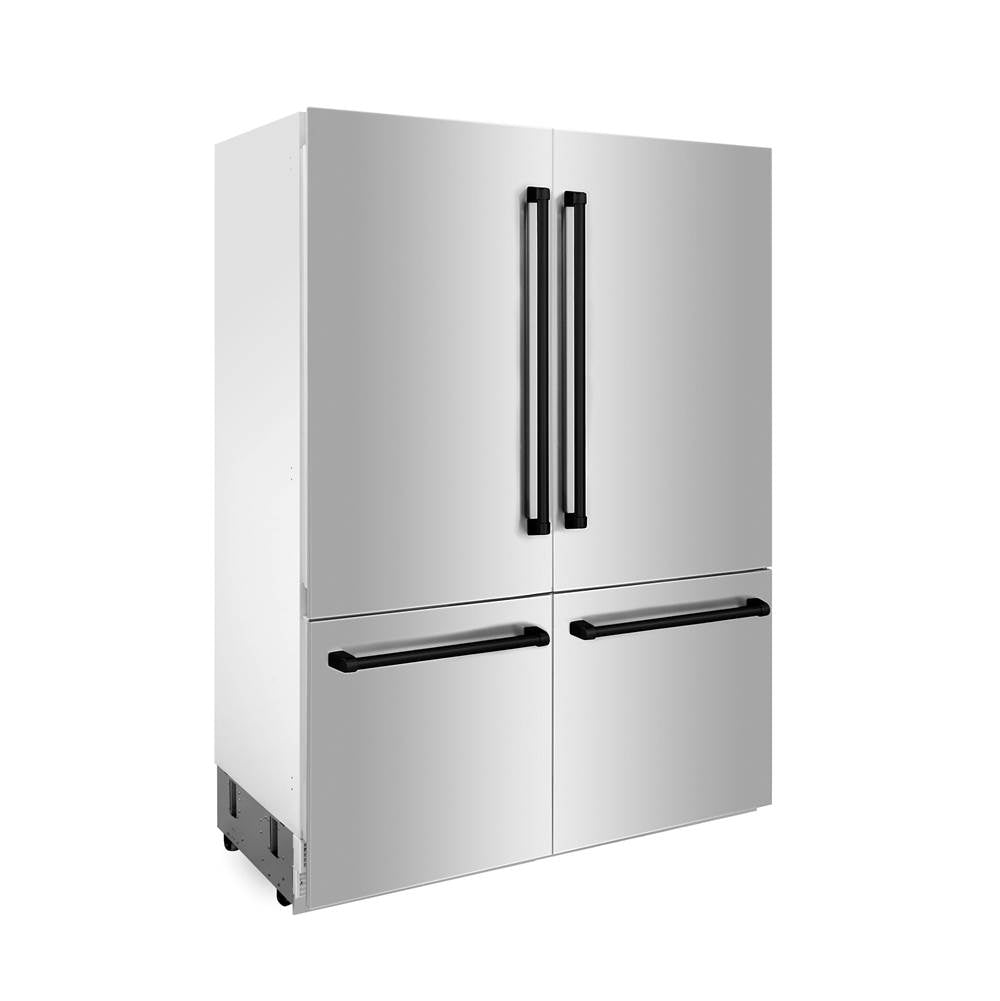 60'' Autograph Edition 32.2 cu. ft. Built-in 4-Door French Door Refrigerator with Internal Water and Ice Dispenser in Stainless Steel with Champagne Bronze Accents