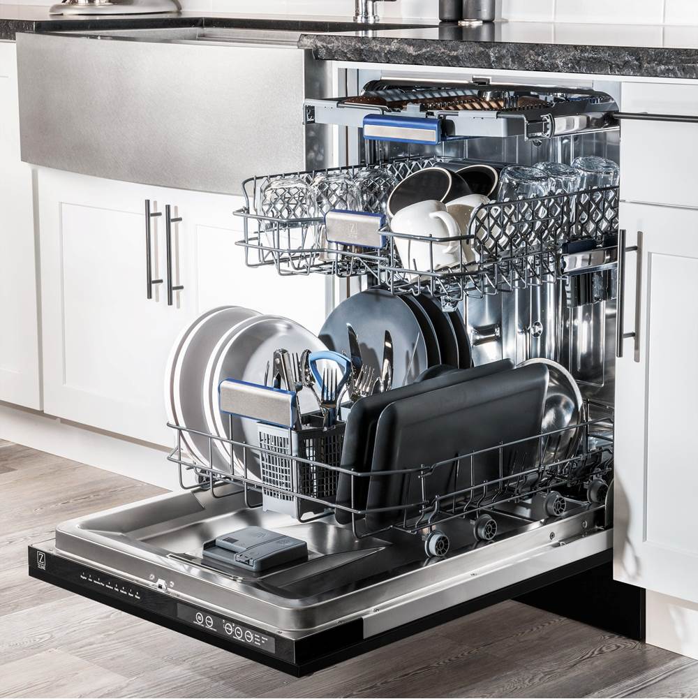Autograph Edition 18 Compact 3rd Rack Top Control Dishwasher in Stainless Steel with Gold Handle, 51dBa
