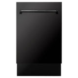 Z-Line - 18'' Tallac Series 3rd Rack Top Control Dishwasher in Black Stainless Steel with Stainless Steel Tub, 51dBa - Black Stainless Steel
