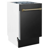 Autograph Edition 18 Compact 3rd Rack Top Control Dishwasher in Stainless Steel with Champagne Bronze Handle, 51dBa