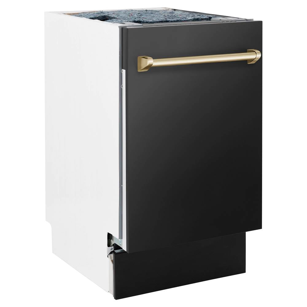 Autograph Edition 18 Compact 3rd Rack Top Control Dishwasher in Stainless Steel with Gold Handle, 51dBa