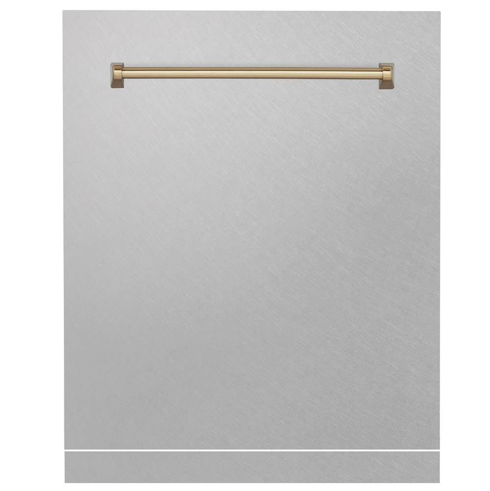 24'' Autograph Edition Monument Dishwasher Panel in Stainless Steel with Champagne Bronze Handle