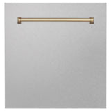 Z-Line - 24'' Autograph Edition Monument Dishwasher Panel in DuraSnow Stainless Steel with Champagne Bronze Handle - DuraSnow Stainless Steel