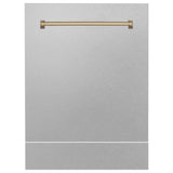 24'' Autograph Edition Tallac Dishwasher Panel in Stainless Steel with Champagne Bronze Handle