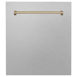 24'' Autograph Edition Tallac Dishwasher Panel in Stainless Steel with Champagne Bronze Handle