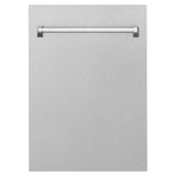 Z-Line - 18'' Top Control Dishwasher in DuraSnow Finished Stainless Steel with Stainless Steel Tub and Traditional Style Handle - DuraSnow Stainless Steel