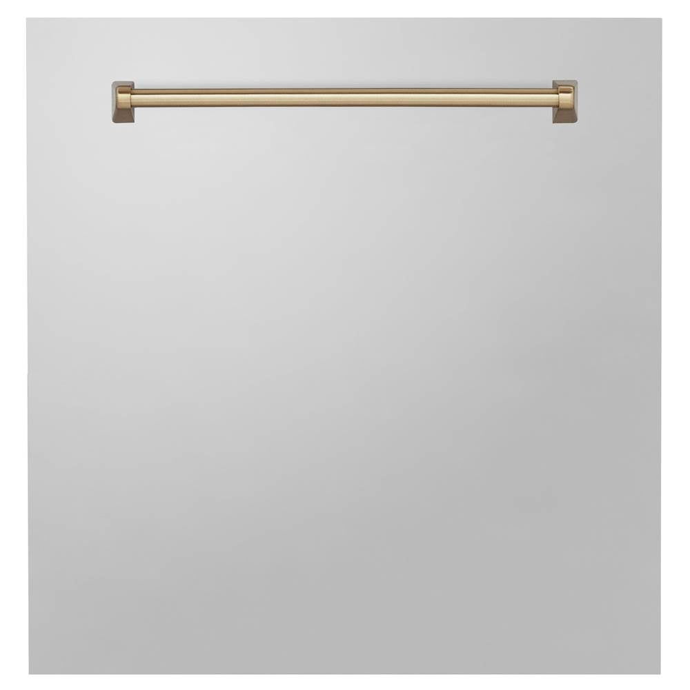 Z-Line - 24'' Autograph Edition Monument Dishwasher Panel in Stainless Steel with Champagne Bronze Handle - Stainless Steel