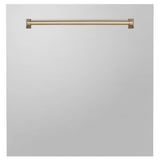 Z-Line - 24'' Autograph Edition Monument Dishwasher Panel in Stainless Steel with Champagne Bronze Handle - Stainless Steel