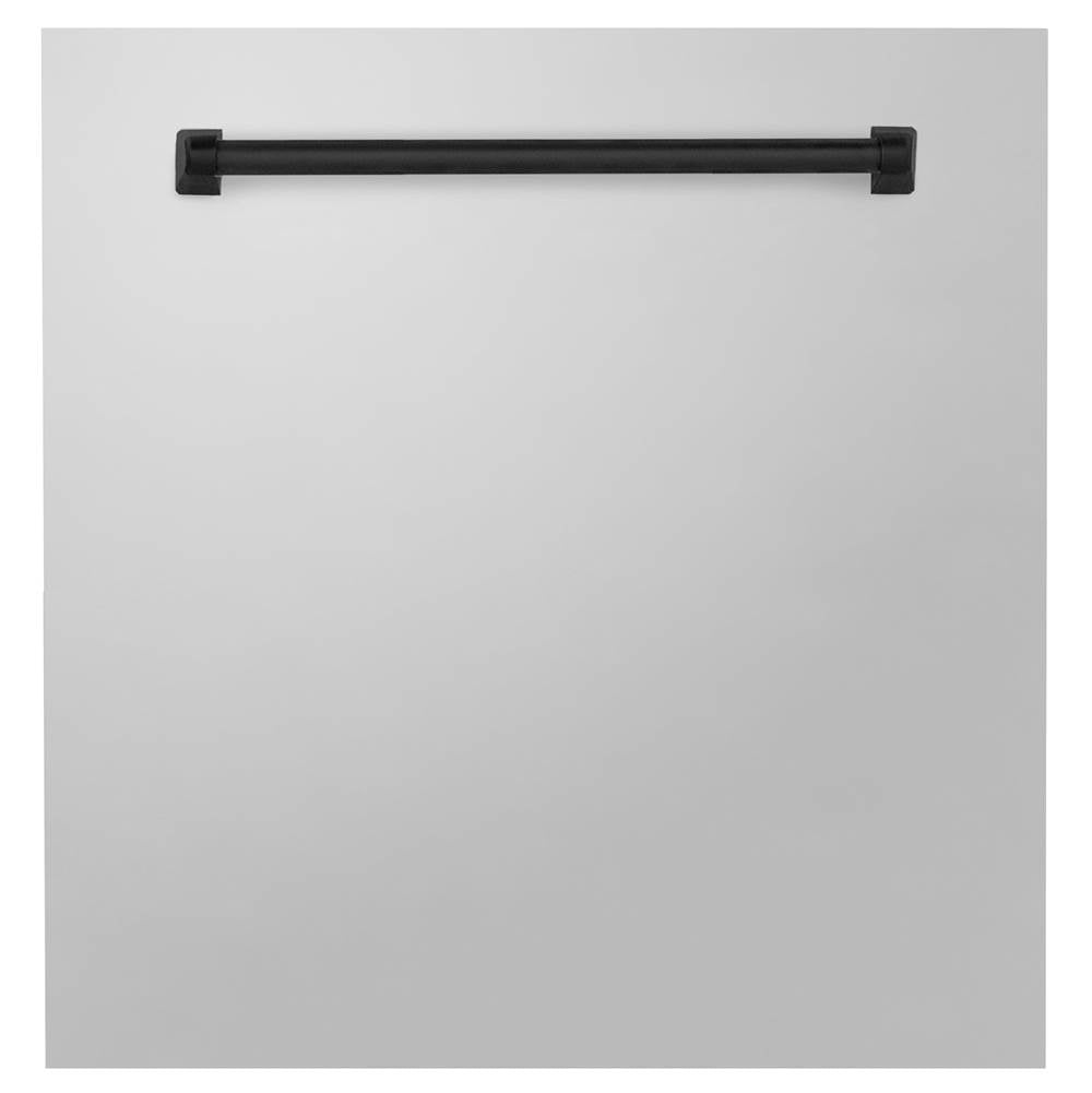 Z-Line - 24'' Autograph Edition Monument Dishwasher Panel in Stainless Steel with Matte Black Handle - Stainless Steel