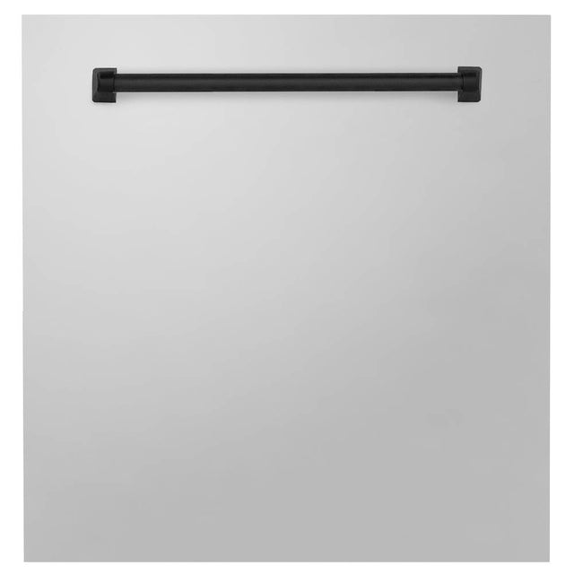 Z-Line - 24'' Autograph Edition Monument Dishwasher Panel in Stainless Steel with Matte Black Handle - Stainless Steel