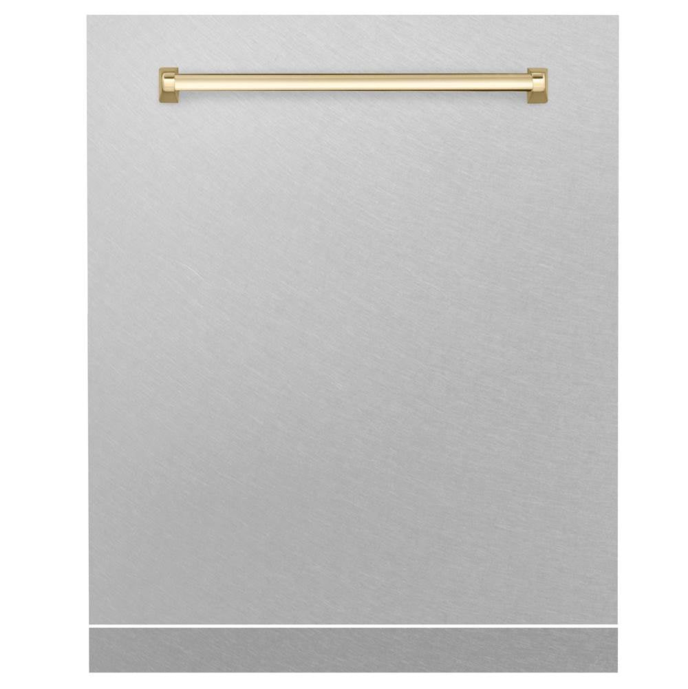 24'' Autograph Edition Monument Dishwasher Panel in Stainless Steel with Gold Handle