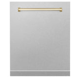 24'' Autograph Edition Monument Dishwasher Panel in Stainless Steel with Gold Handle