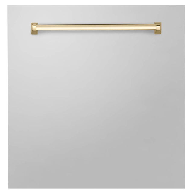 Z-Line - 24'' Autograph Edition Monument Dishwasher Panel in Stainless Steel with Gold Handle - Stainless Steel
