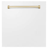 Z-Line - 24'' Autograph Edition Monument Dishwasher Panel in White Matte with Gold Handle - Matte White
