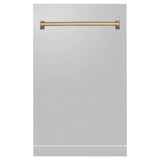 18'' Autograph Edition Tallac Dishwasher Panel in Stainless Steel with Champagne Bronze Handle