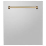 24'' Autograph Edition Tallac Dishwasher Panel in Stainless Steel with Champagne Bronze Handle